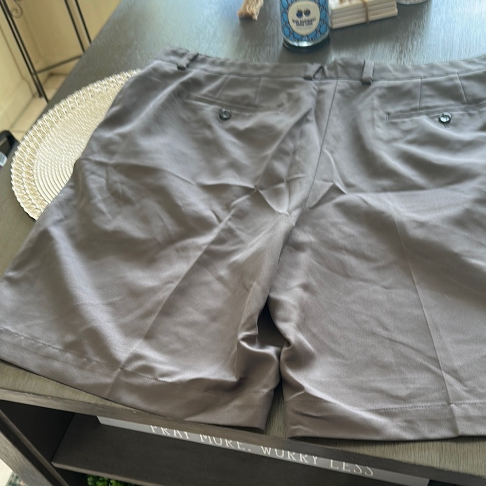 Van Heusen Men's Charcoal Flat Front Shorts - Picture 3 of 4